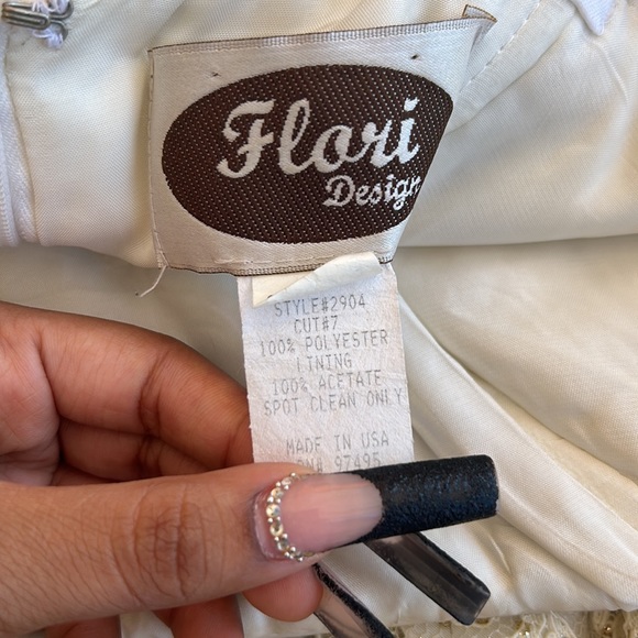 Size 7/8 Vintage Flori Design Ivory Dress - Picture 9 of 9